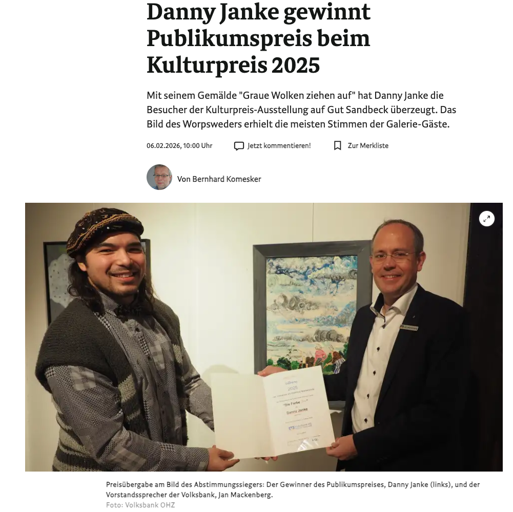Danny Janke gewinnt Publikumspreis beim Kulturpreis 2025